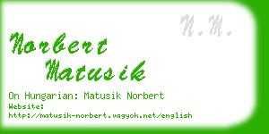 norbert matusik business card